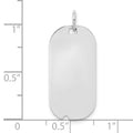 Sterling Silver Rh-plt Engravable Dog Tag Polished Front/Back Disc Charm