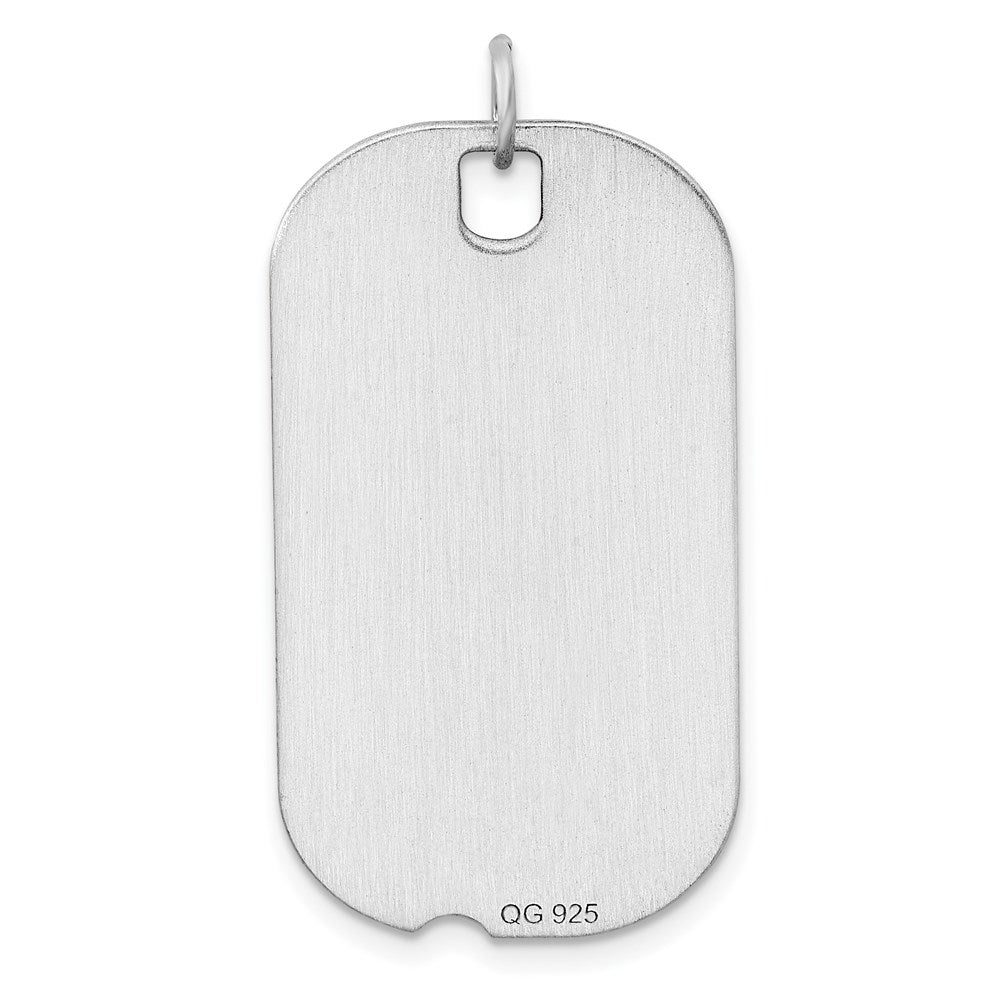 Sterling Silver Rhodium-plated Engravable Dog Tag Disc Charm