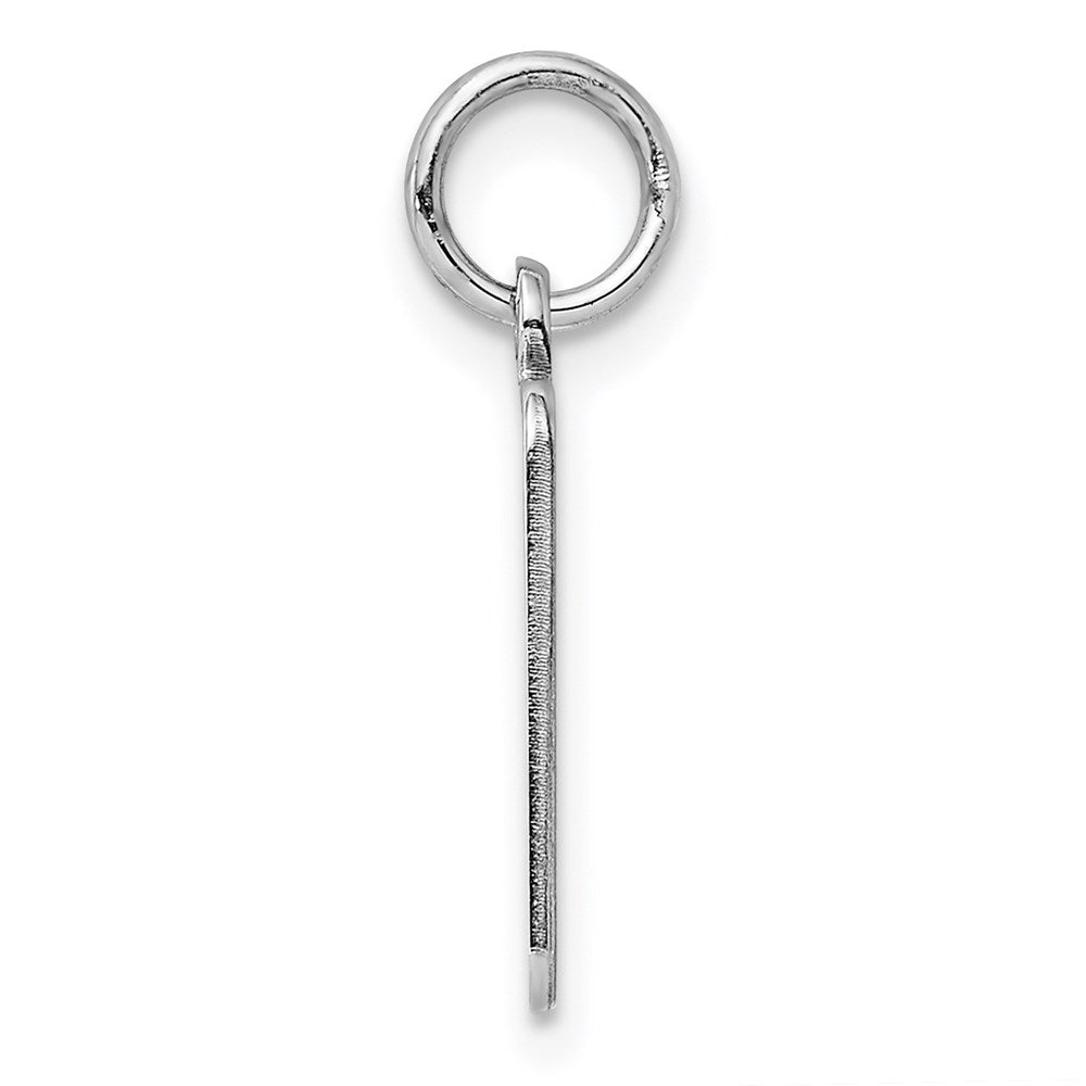 SSilver Rh-plt Engravable Rectangle Polished Front/Satin Back Disc Charm