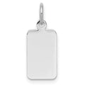 SSilver Rh-plt Engravable Rectangle Polished Front/Satin Back Disc Charm