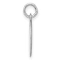 Sterl Silver Rh-plt Engraveable Oval Polished Front/Satin Back Disc Charm