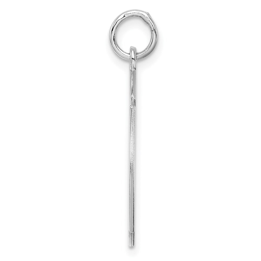 Sterling Silver Rhodium-plated Engraveable Disc Charm