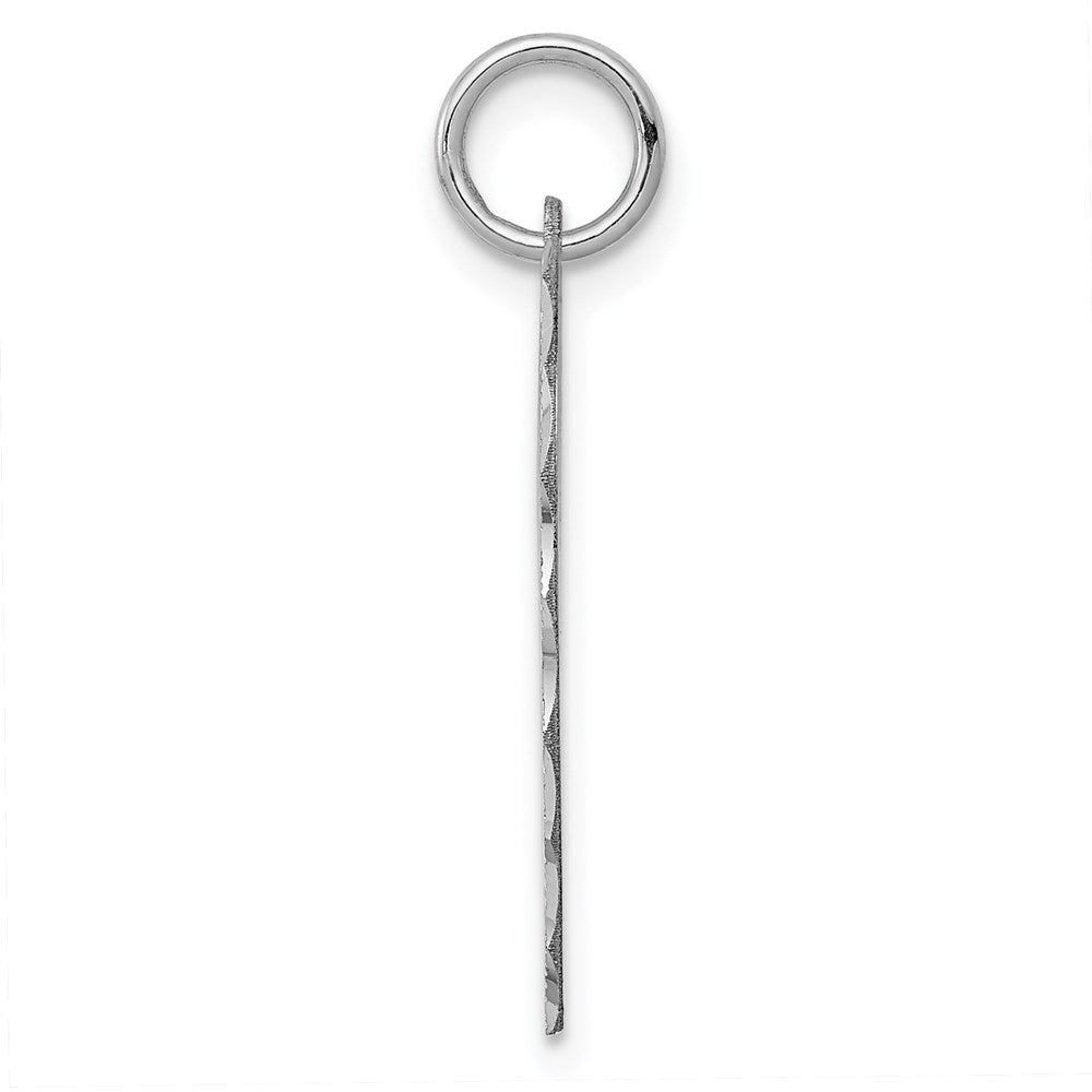 SS Rh-plt Engraveable Heart Patterned Polished Front/Satin Back Disc