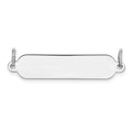 Sterling Silver Rh-plt Engravable Polished Front/Satin Back Plate