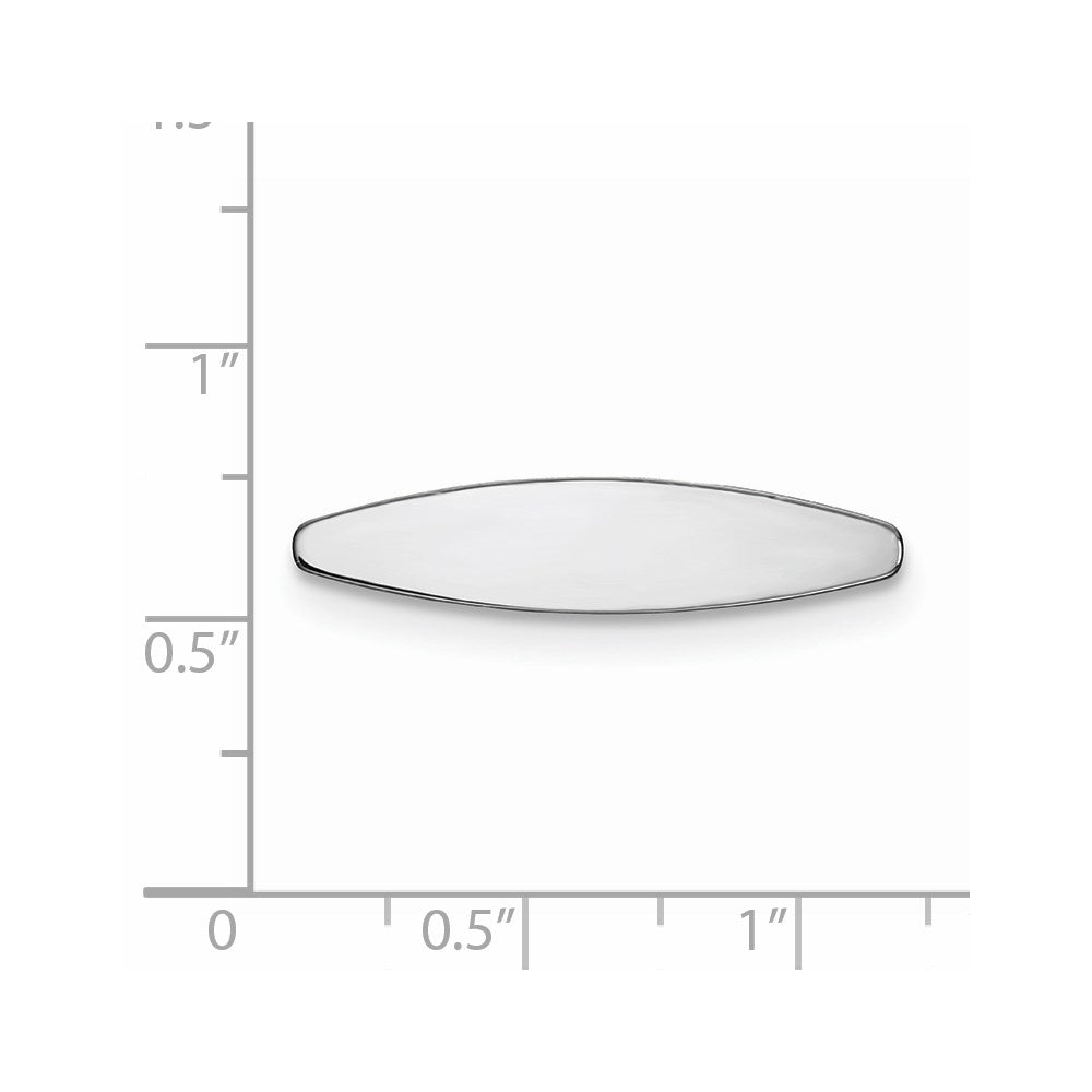 Sterling Silver Rh-plt Engraveable Polished Front/Satin Back Plate