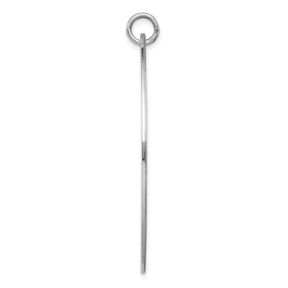 SSilver Rh-plt Engravable Oval Polished Front/Satin Back Disc Charm