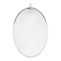 SSilver Rh-plt Engravable Oval Polished Front/Satin Back Disc Charm
