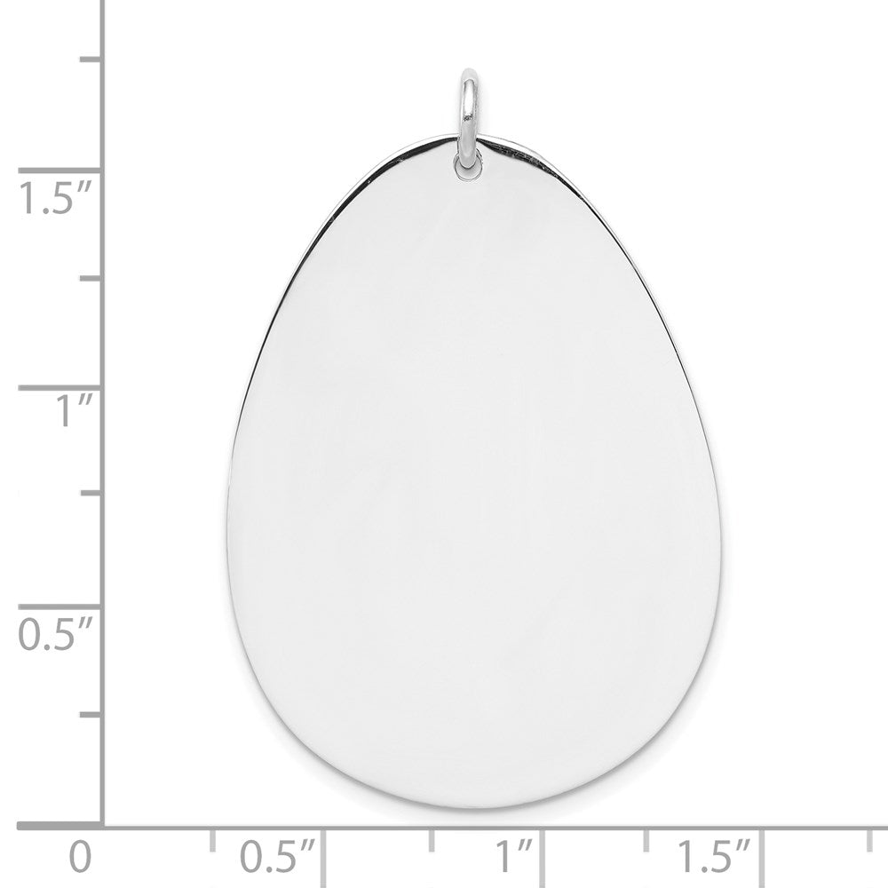 Sterling Silver Rh-plt Engravable Polished Front/Satin Back Disc Charm