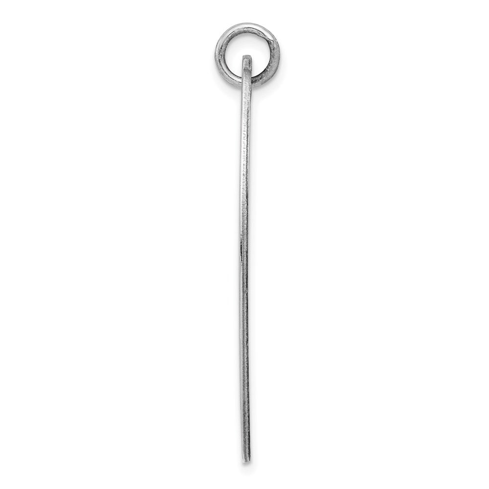 Sterling Silver Rh-plt Engravable Polished Front/Satin Back Disc Charm