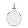 SS Rh-plt Engraveable Round Polished Front/Satin Back Disc Charm