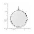 Sterling Silver Rhod-plated Eng. Rnd Polish Front/Satin Back Disc Charm