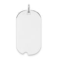 Sterling Silver Rhod-plate Eng. Dog Tag Polished Front/Satin Back Disc Char