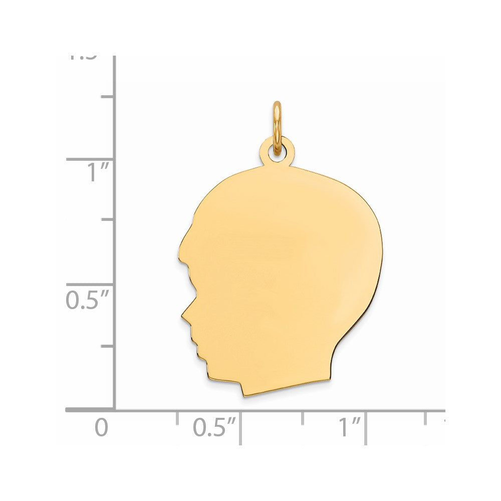 Sterling Silver GP Engravable Boy Polished Disc Charm
