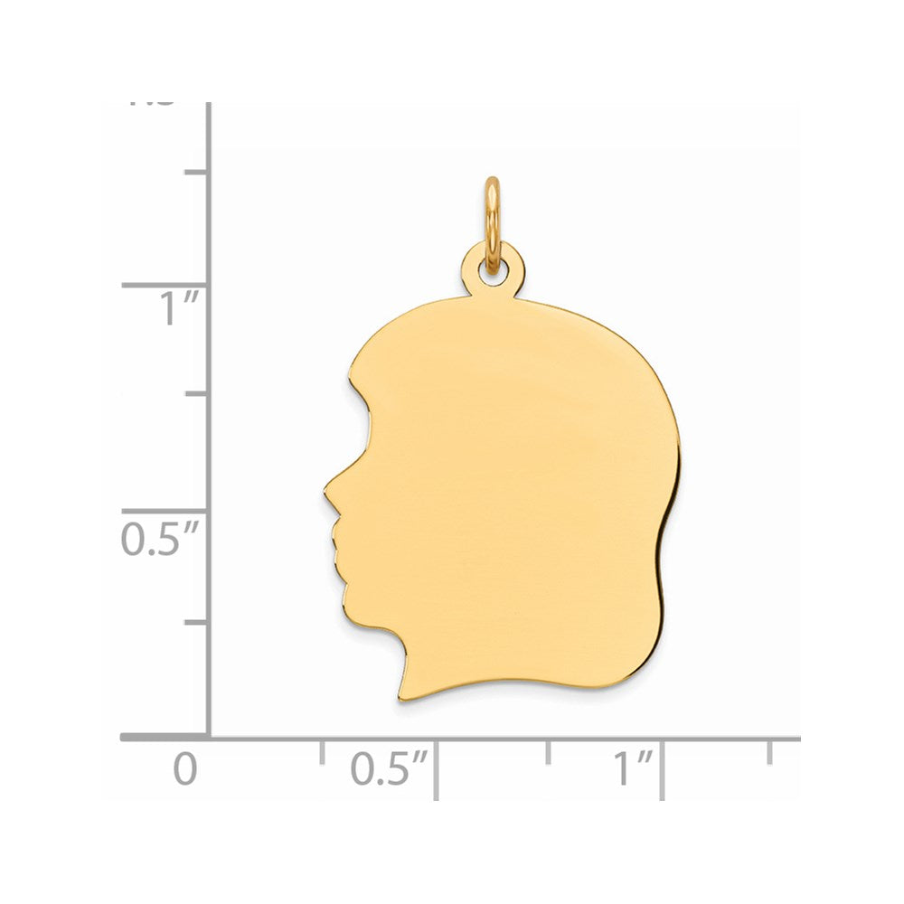 Sterling Silver GP Engravable Girl Polished Disc Charm