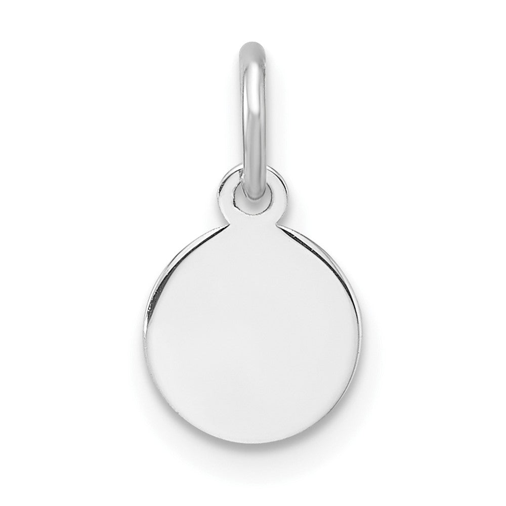 SS Rh-plt Engraveable Round Polished Front/Satin Back Disc Charm