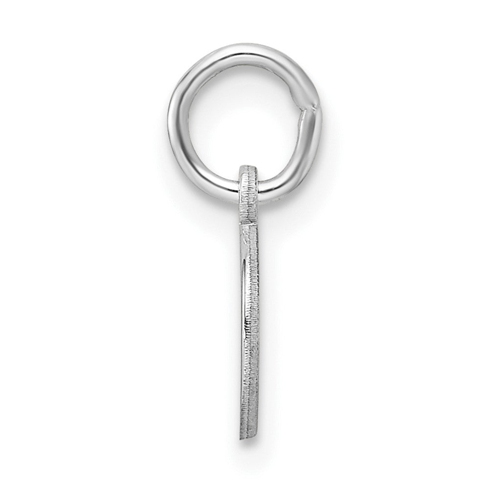 SS Rh-plt Engraveable Round Polished Front/Satin Back Disc Charm