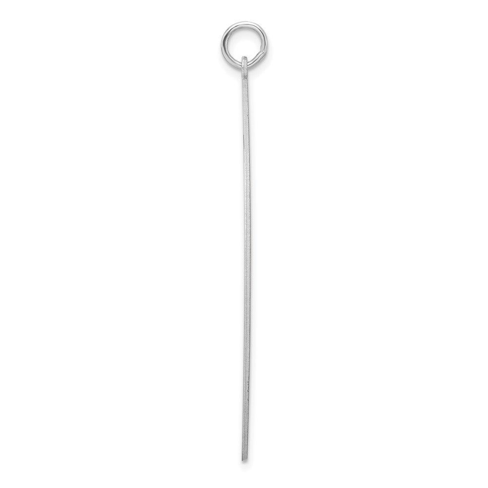 Sterling Silver Rhod-plated Eng. Rnd Polish Front/Satin Back Disc Charm