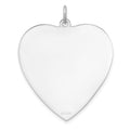 Sterling Silver Rh-plt Engraveable Heart Polished Front/Back Disc Charm