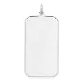 Sterling Silver Rhod-plate Eng. Rect. Polish Front/Satin Back Disc Charm