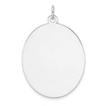 Sterling Silver Rhod-plate Eng. Oval Polish Front/Satin Back Disc Charm