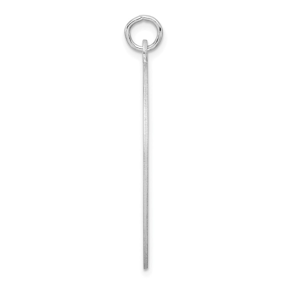 Sterling Silver Rhod-plate Eng. Oval Polish Front/Satin Back Disc Charm