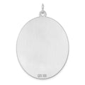 Sterling Silver Rhod-plate Eng. Oval Polish Front/Satin Back Disc Charm
