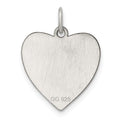 SS Rh-plt Engraveable Heart Polished Front/Satin Back Disc Charm