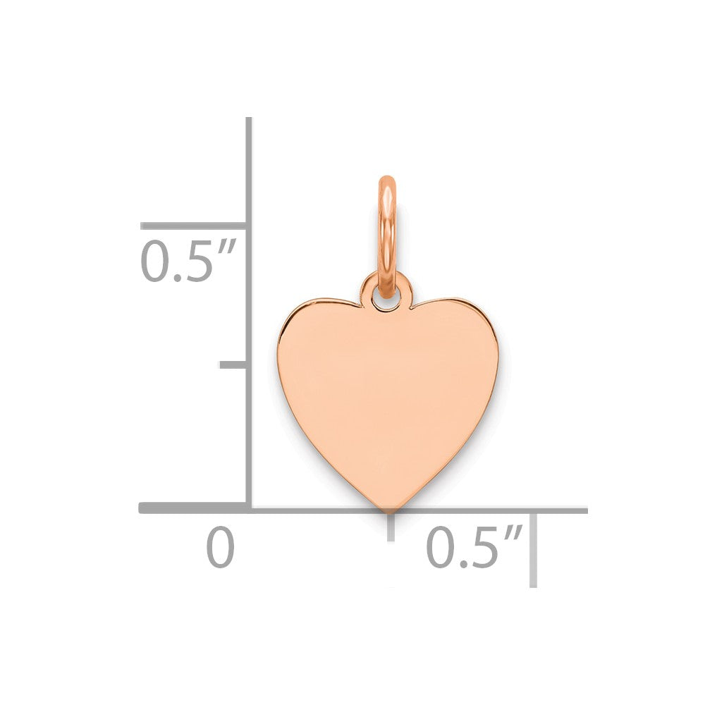 Sterling Silver RG Plated Eng. Heart Polish Front/Satin Back Disc Charm