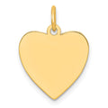 Sterling Silver GP Engraveable Heart Polished Disc Charm