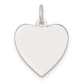 SS Rh-plt Engraveable Heart Polished Both Sides Disc Charm