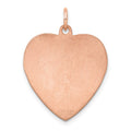 Sterling Silver RG Plated Eng. Heart Polish Front/Satin Back Disc Charm