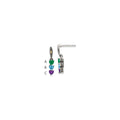 Sterling Silver Antiqued w/14k 3-stone Mother's Earring Mounting
