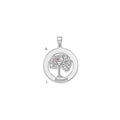 SSilver/Rhod-plated 1 Birthstone w/ 14k Bezel Family Pendant