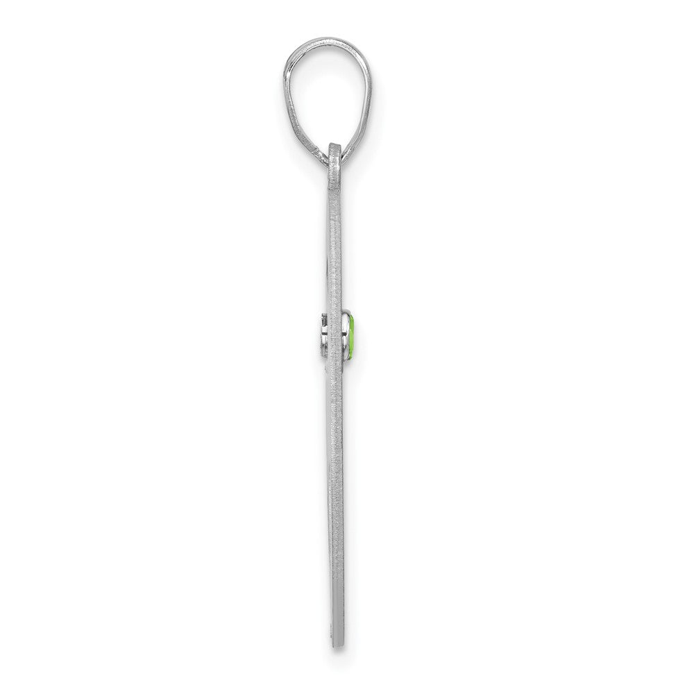 SSilver/Rhodium-plated 1 Birthstone w/SSilver Bezel Family Pendant