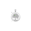 SSilver/Rhodium-plated 1 Birthstone w/SSilver Bezel Family Pendant