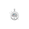 Sterling Silver/Rhodium-plated 2 Birthstone w/SSilver Bezel Pendant