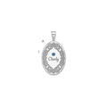 Sterling Silver Rhodium-plated Crystal Family Pendant