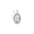 Sterling Silver Rhodium-plated Crystal Family Pendant