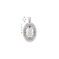 Sterling Silver Rhodium-plated Crystal Family Pendant
