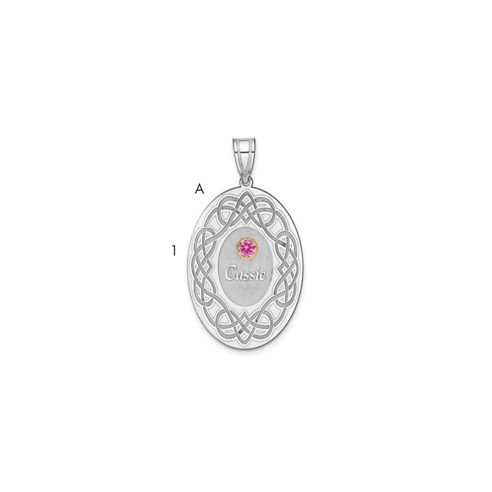 SSilver Rhodium-plated/14k Bezel Crystal Family Pendant