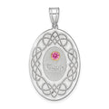 SSilver Rhodium-plated/14k Bezel Crystal Family Pendant