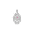 Sterling Silver Rhodium-plated Crystal Family Pendant