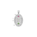 Sterling Silver Rhodium-plated Crystal Family Pendant