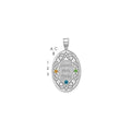 Sterling Silver Rhodium-plated Crystal Family Pendant