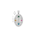 Sterling Silver Rhodium-plated Crystal Family Pendant
