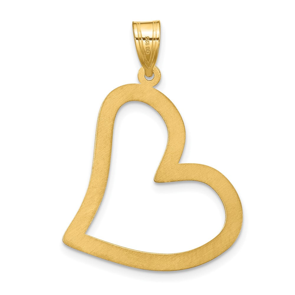 SSilver/Rh-plated 1 Birthstone Heart w/ 14k Bezel Family Pendant