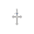 Sterling Silver Rh-plt Crystal Family Cross Pendant