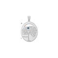 SSilver/Rhod-plated 1 Birthstone w/ 14k Bezel Family Pendant