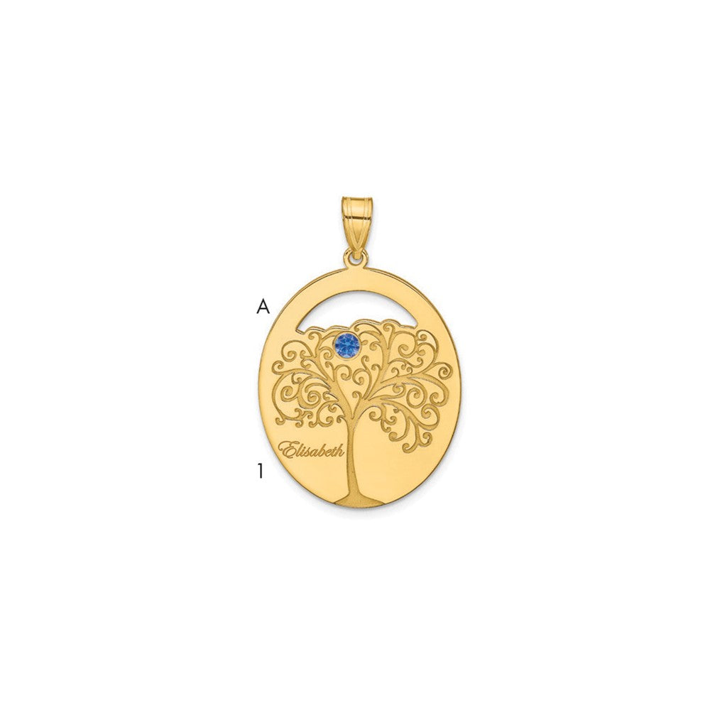 SSilver/Gold-plated 1 Birthstone w/SSilver Bezel Family Pendant