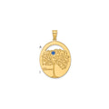 SSilver/Gold-plated 1 Birthstone w/SSilver Bezel Family Pendant